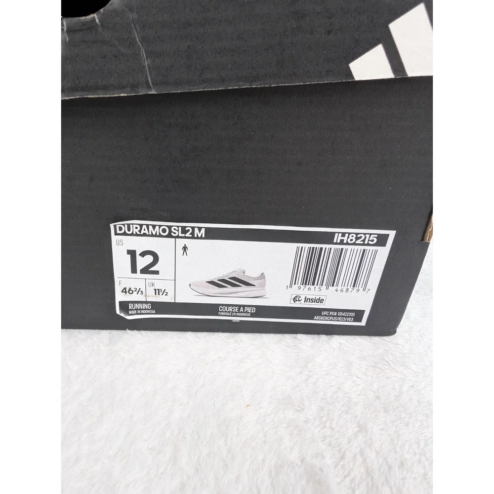 Adidas Duramo SL2 Running Sneakers Mens sz 12 White‎ Black Halo Silver NIB.